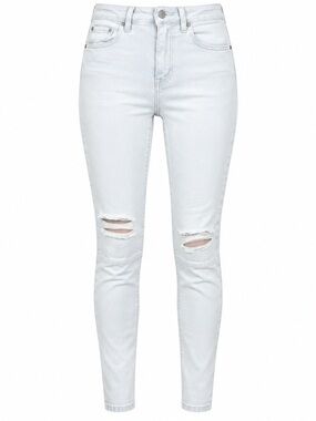 Topshop Distressed White Jean Size 28